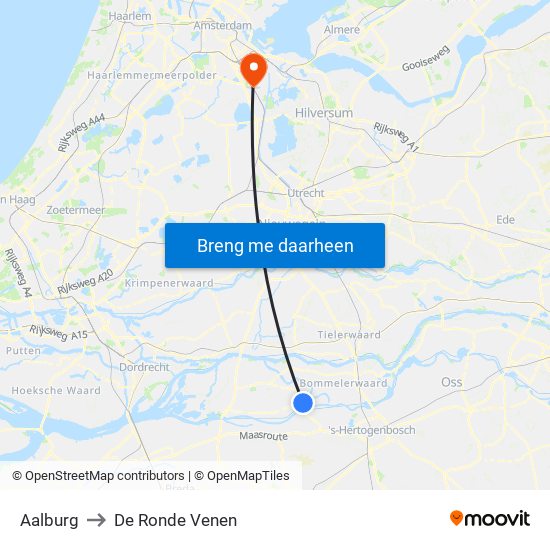Aalburg to De Ronde Venen map