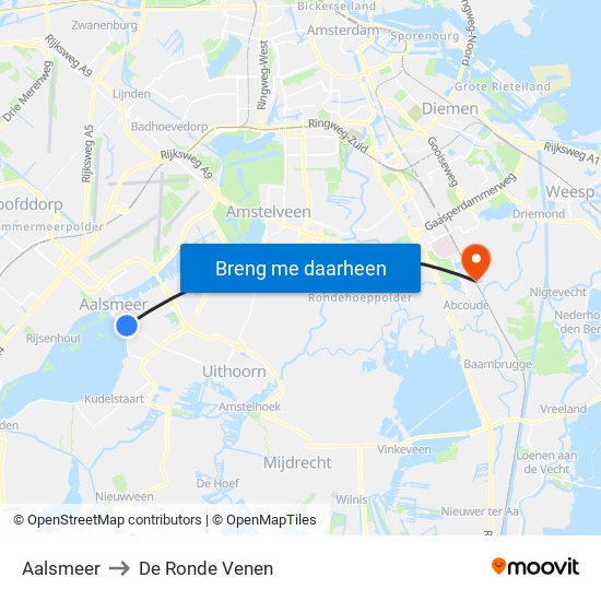 Aalsmeer to De Ronde Venen map