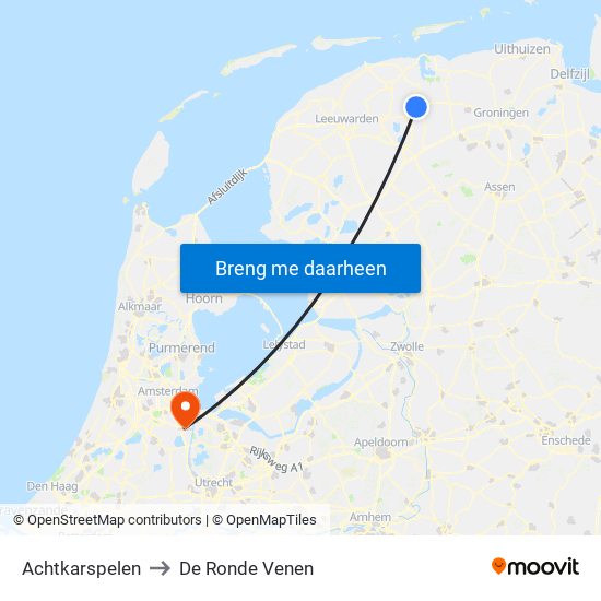 Achtkarspelen to De Ronde Venen map