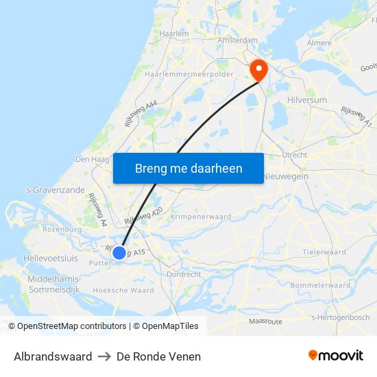 Albrandswaard to De Ronde Venen map