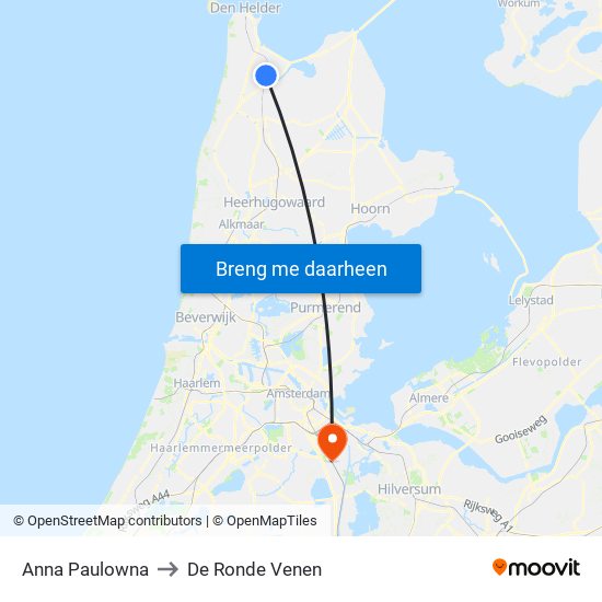 Anna Paulowna to De Ronde Venen map