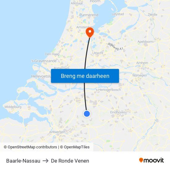 Baarle-Nassau to De Ronde Venen map