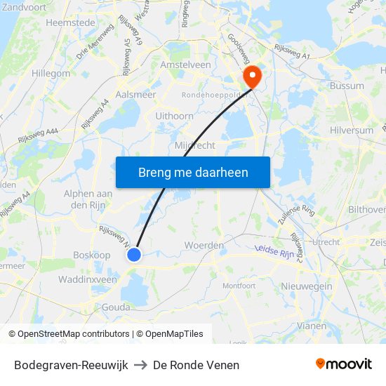 Bodegraven-Reeuwijk to De Ronde Venen map