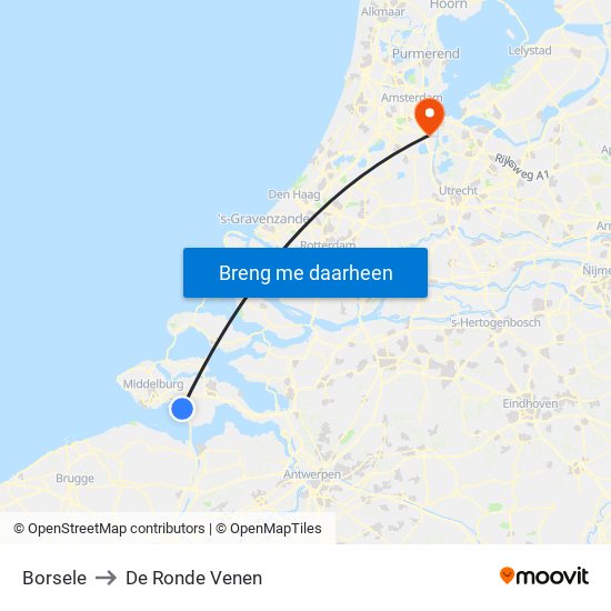 Borsele to De Ronde Venen map