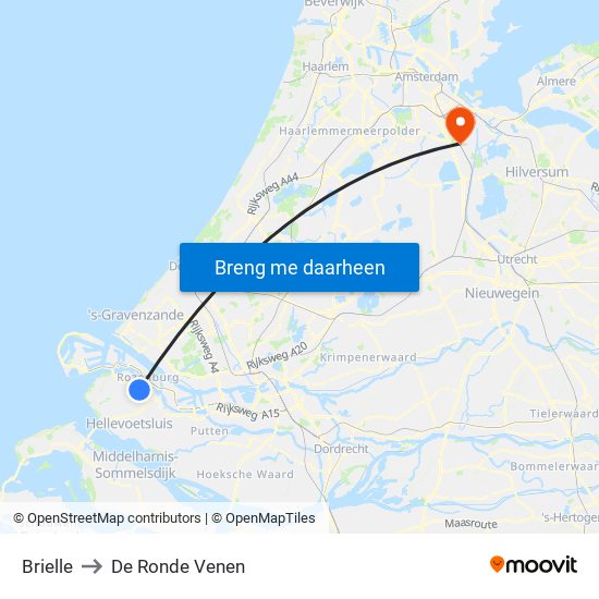 Brielle to De Ronde Venen map