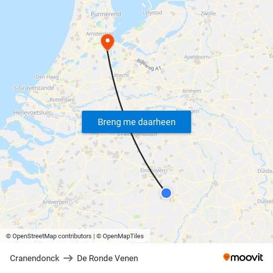 Cranendonck to De Ronde Venen map