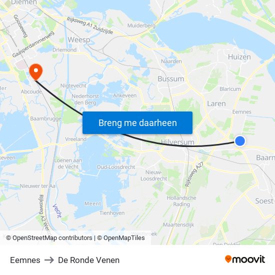 Eemnes to De Ronde Venen map