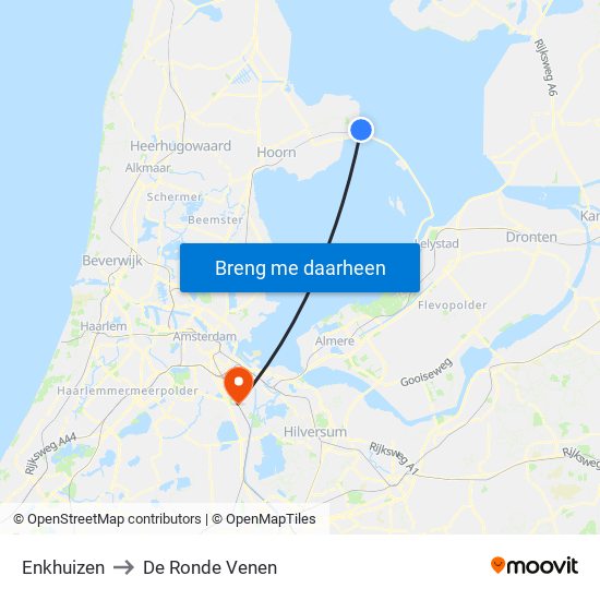 Enkhuizen to De Ronde Venen map