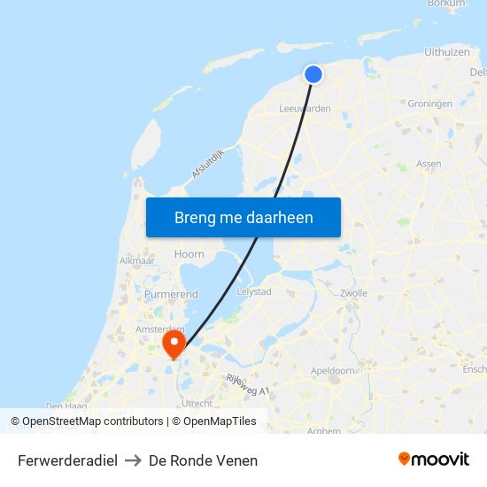 Ferwerderadiel to De Ronde Venen map