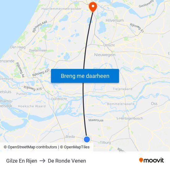 Gilze En Rijen to De Ronde Venen map