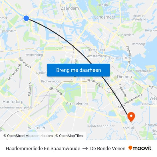 Haarlemmerliede En Spaarnwoude to De Ronde Venen map