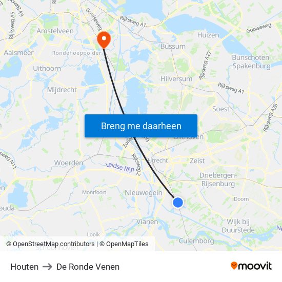 Houten to De Ronde Venen map