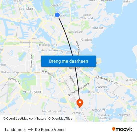 Landsmeer to De Ronde Venen map