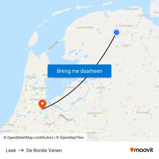 Leek to De Ronde Venen map