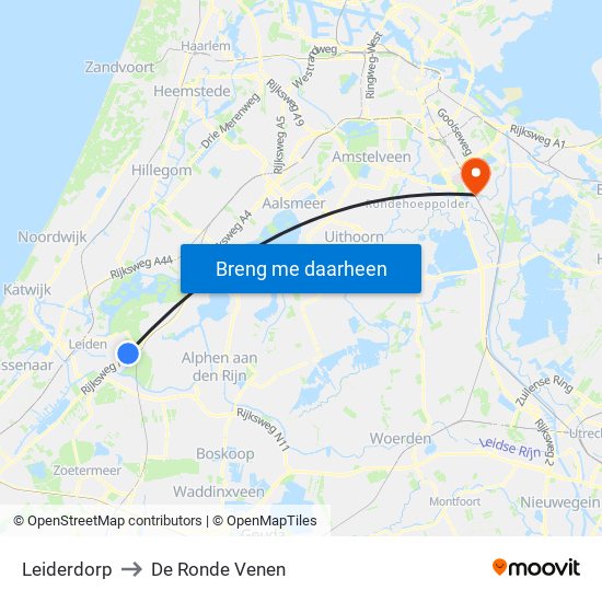 Leiderdorp to De Ronde Venen map