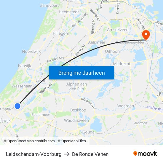 Leidschendam-Voorburg to De Ronde Venen map