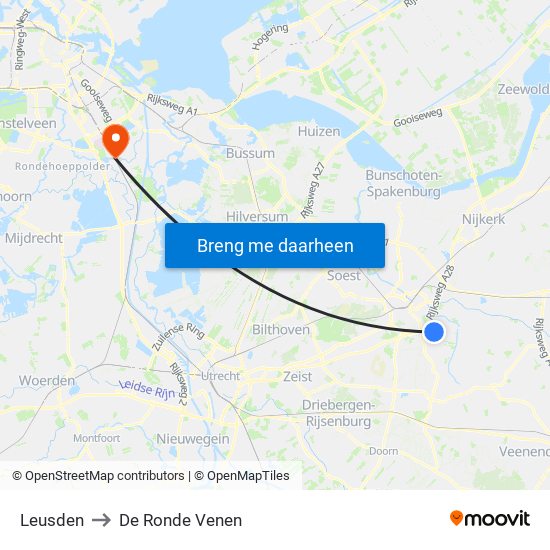 Leusden to De Ronde Venen map