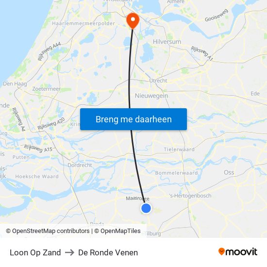 Loon Op Zand to De Ronde Venen map