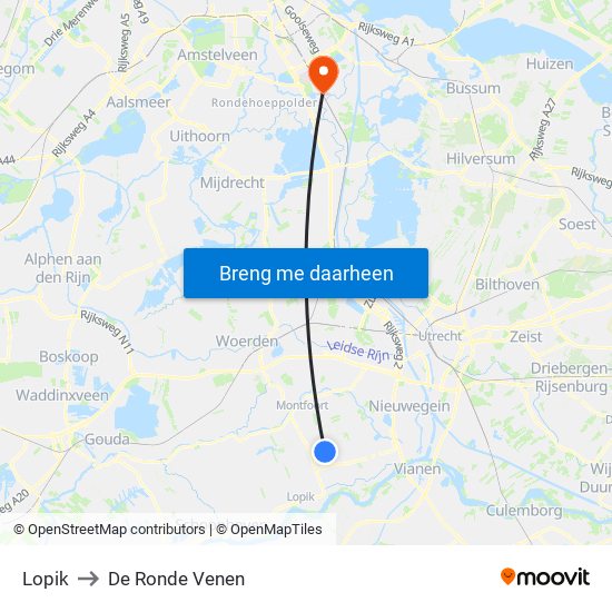 Lopik to De Ronde Venen map