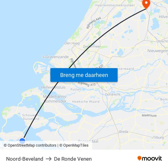 Noord-Beveland to De Ronde Venen map