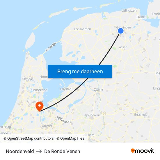 Noordenveld to De Ronde Venen map