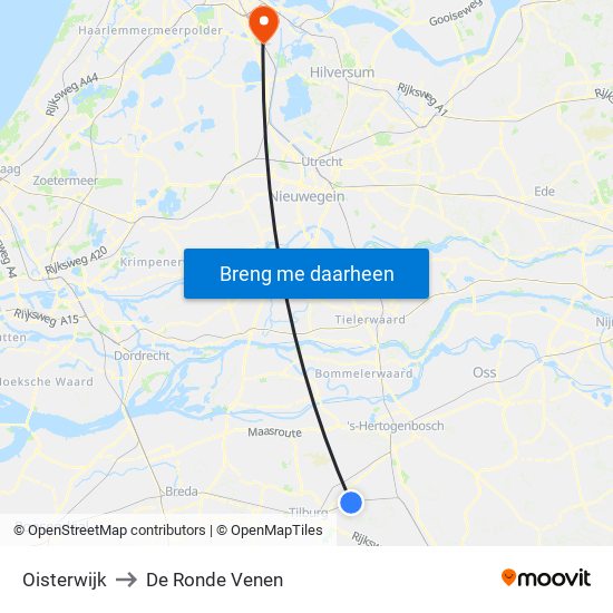 Oisterwijk to De Ronde Venen map