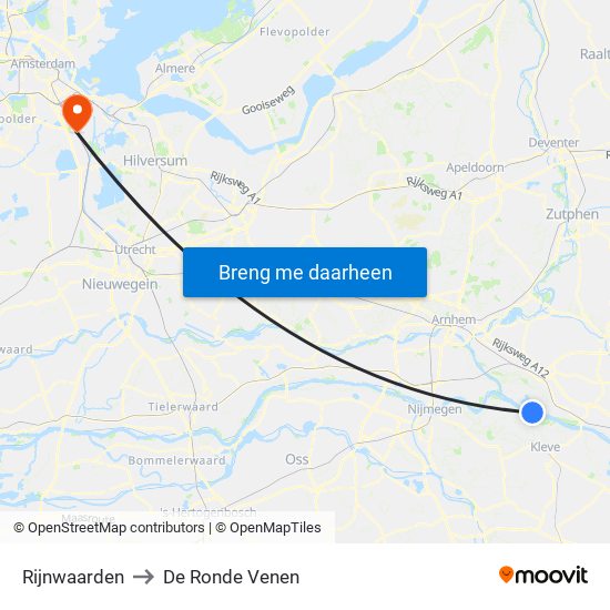 Rijnwaarden to De Ronde Venen map