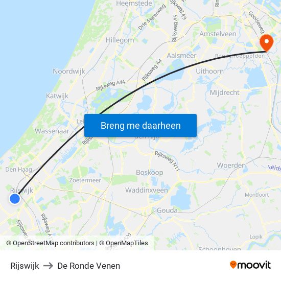 Rijswijk to De Ronde Venen map