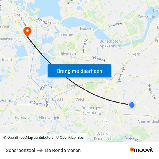 Scherpenzeel to De Ronde Venen map