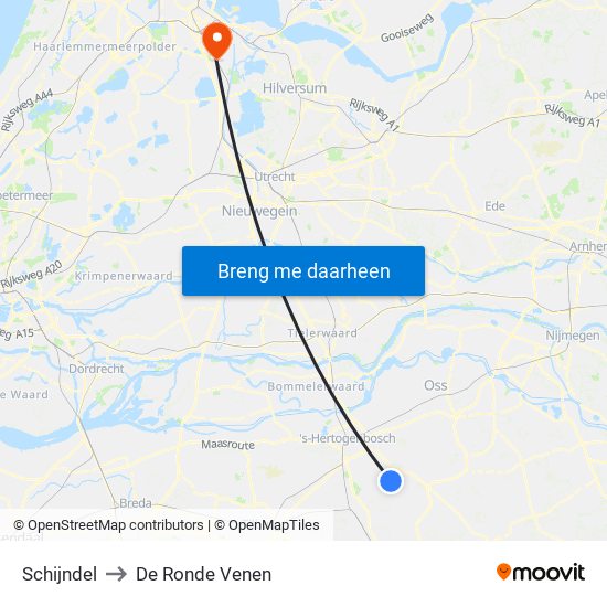 Schijndel to De Ronde Venen map