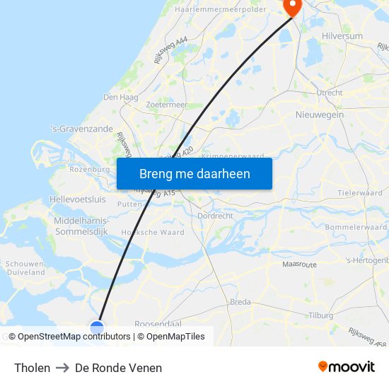 Tholen to De Ronde Venen map