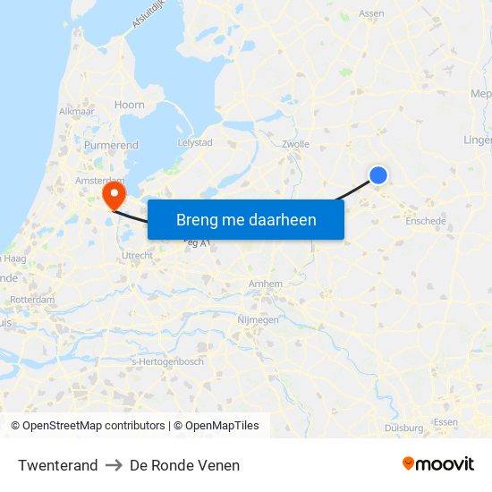 Twenterand to De Ronde Venen map