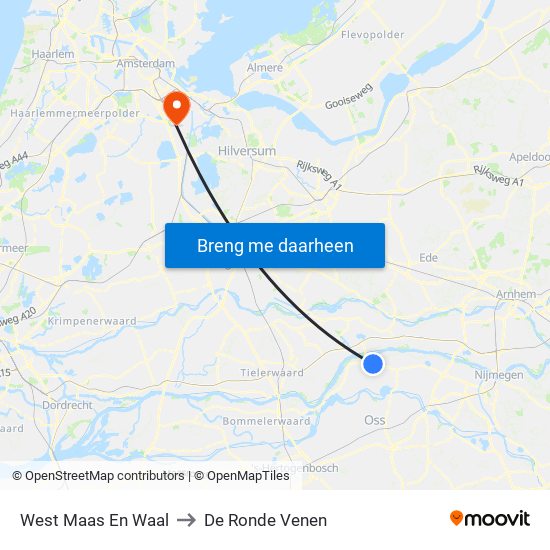 West Maas En Waal to De Ronde Venen map
