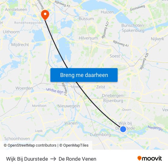 Wijk Bij Duurstede to De Ronde Venen map