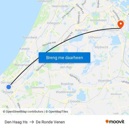Den Haag Hs to De Ronde Venen map