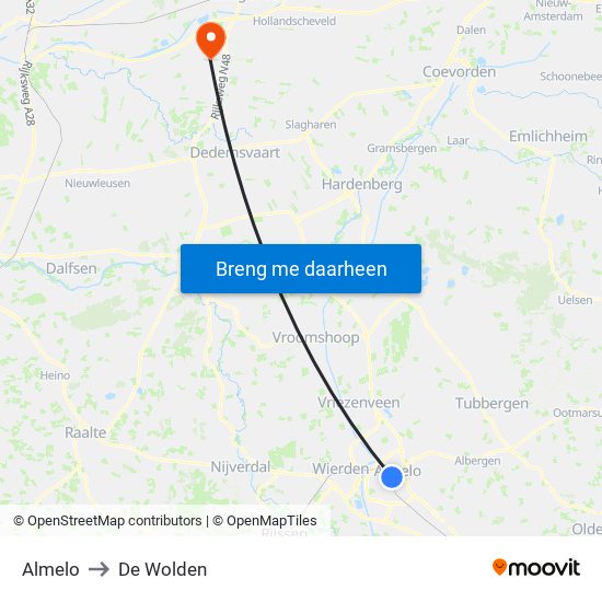 Almelo to De Wolden map