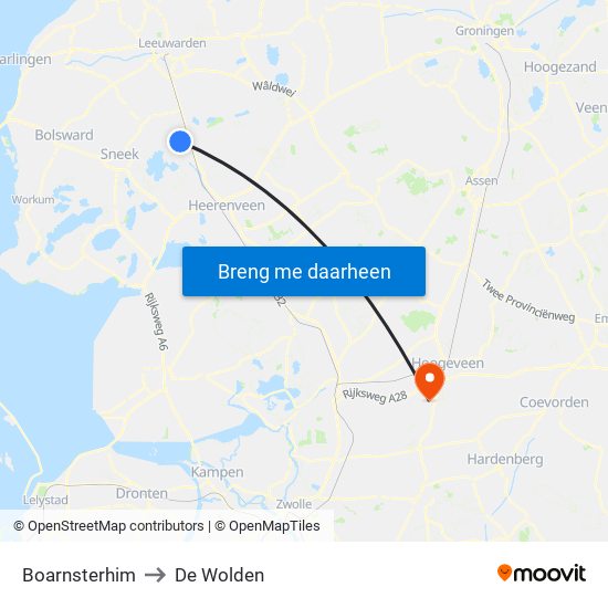 Boarnsterhim to De Wolden map