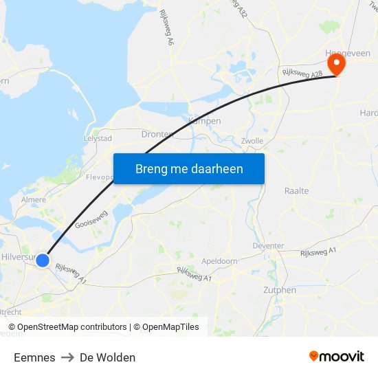 Eemnes to De Wolden map