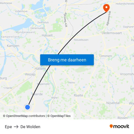 Epe to De Wolden map