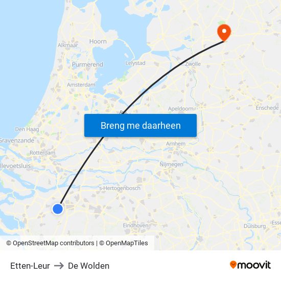 Etten-Leur to De Wolden map