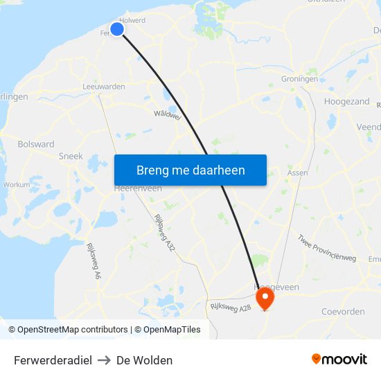 Ferwerderadiel to De Wolden map