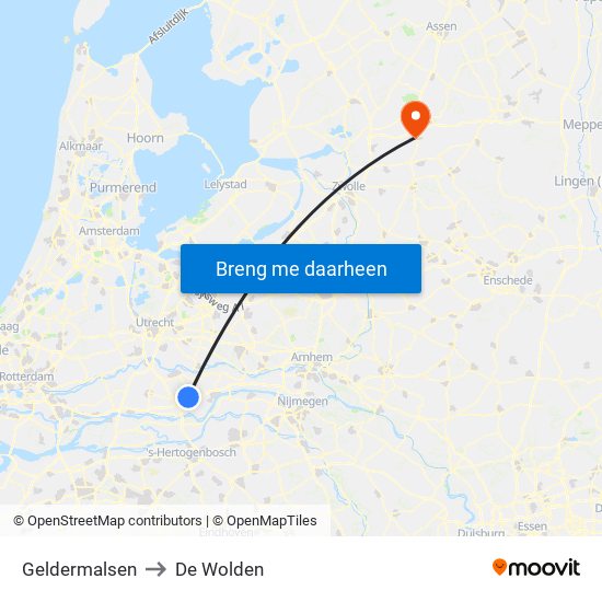 Geldermalsen to De Wolden map