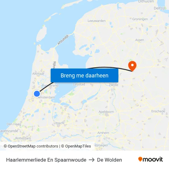 Haarlemmerliede En Spaarnwoude to De Wolden map
