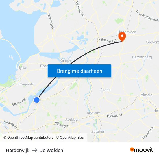 Harderwijk to De Wolden map