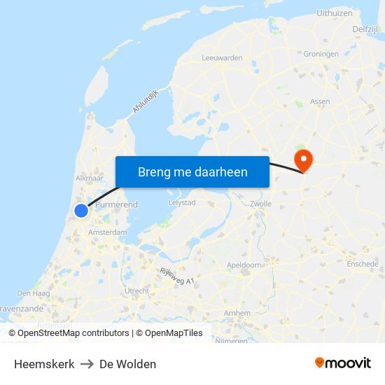 Heemskerk to De Wolden map