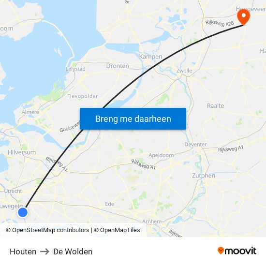 Houten to De Wolden map