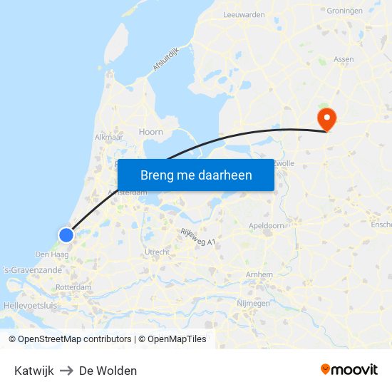 Katwijk to De Wolden map