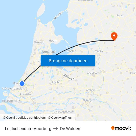 Leidschendam-Voorburg to De Wolden map