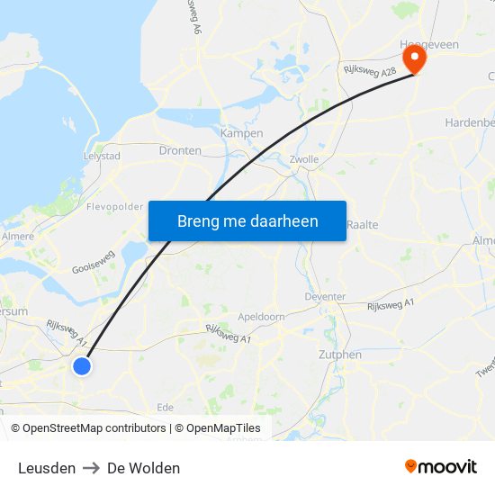 Leusden to De Wolden map