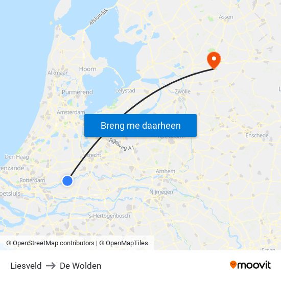 Liesveld to De Wolden map